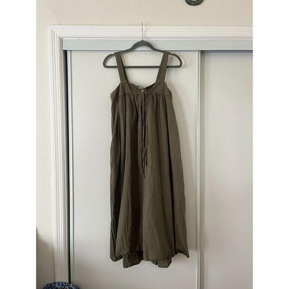 Xirena Army Green Cotton Midi Dress - Picture 1 of 4